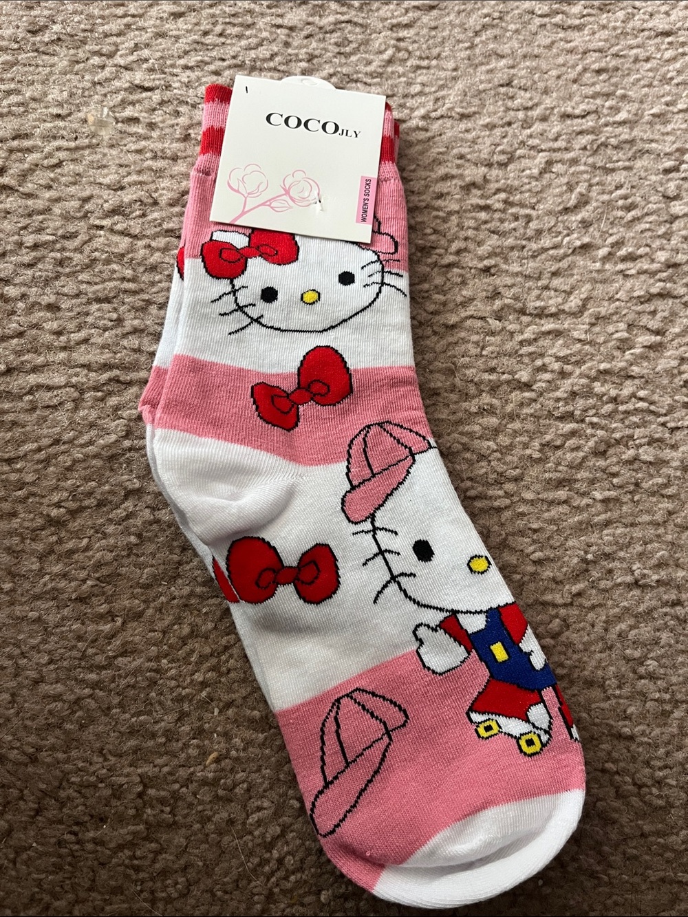 Pink Hello Kitty Crew Socks